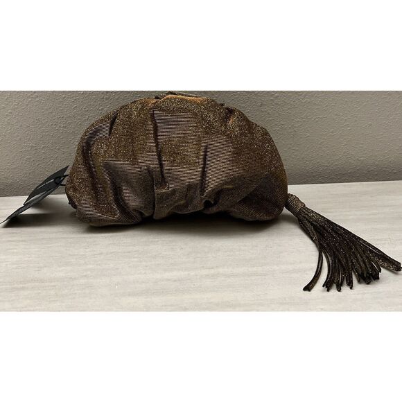 Rebecca Minkoff Ruched Clutch in Gold Brand New - Picture 1 of 9